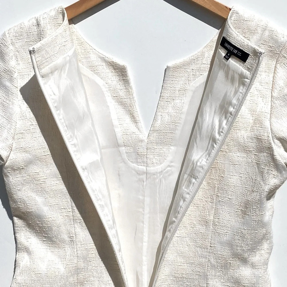 LAFAYETTE 148 NY Women’s Cream and White Floral Brocade Mini Sheath Dress size 8 - Picture 7 of 7